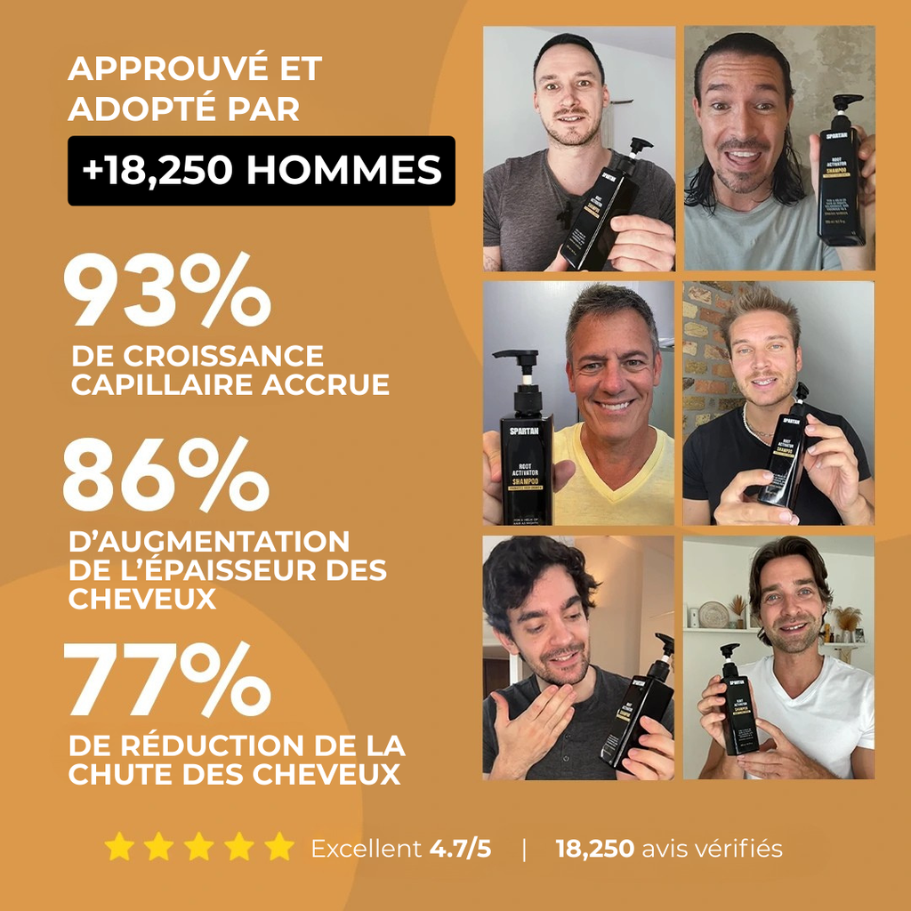 Shampoing Activateur de Racines Spartan — 3 Bouteilles (50% de Réduction Supplémentaire)