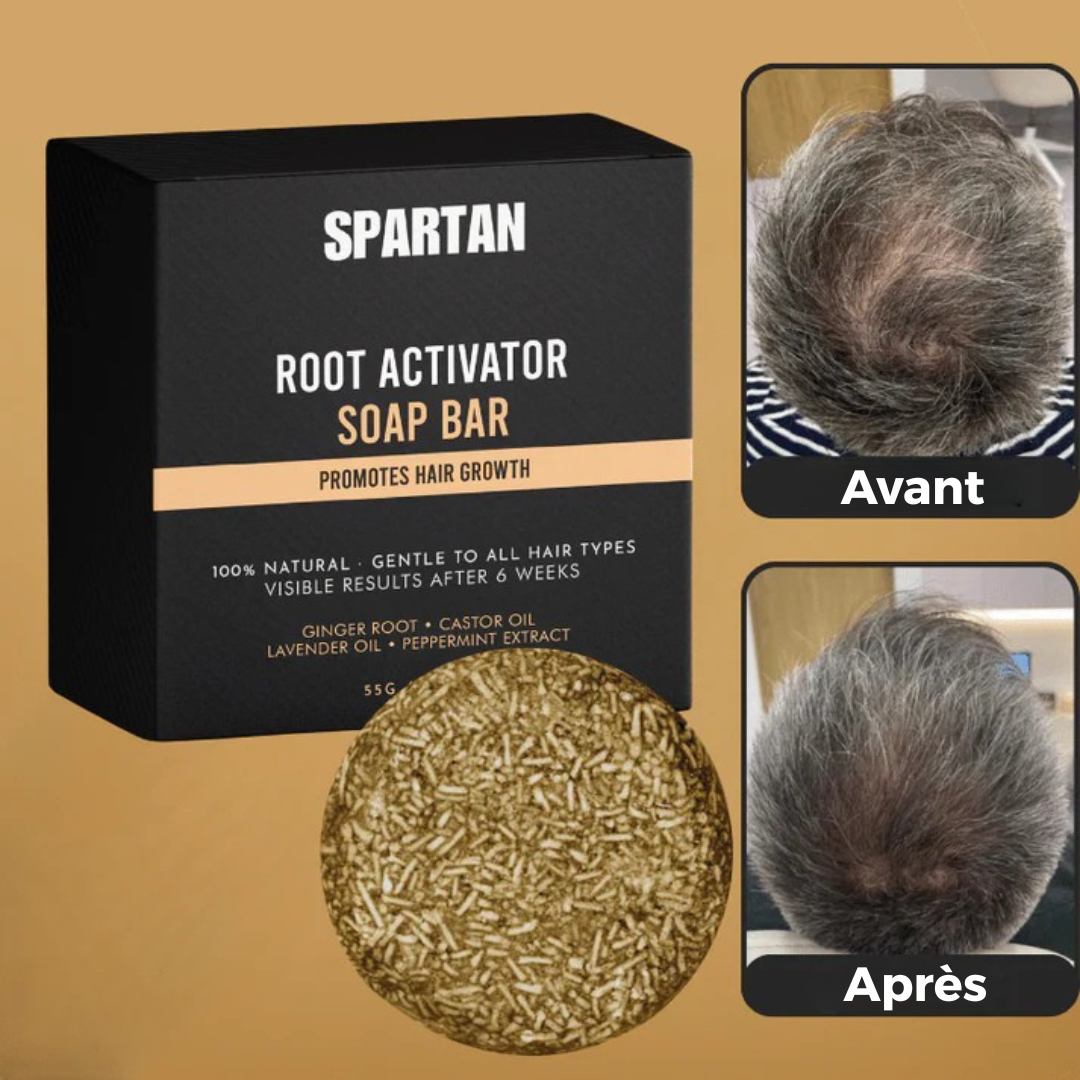 Savon solide activateur de racines pour homme contre la chute des cheveux
